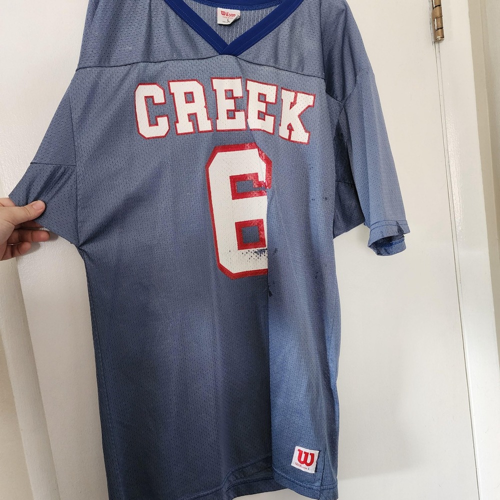 L Blue and Red Cherry Creek Unisex Jersey